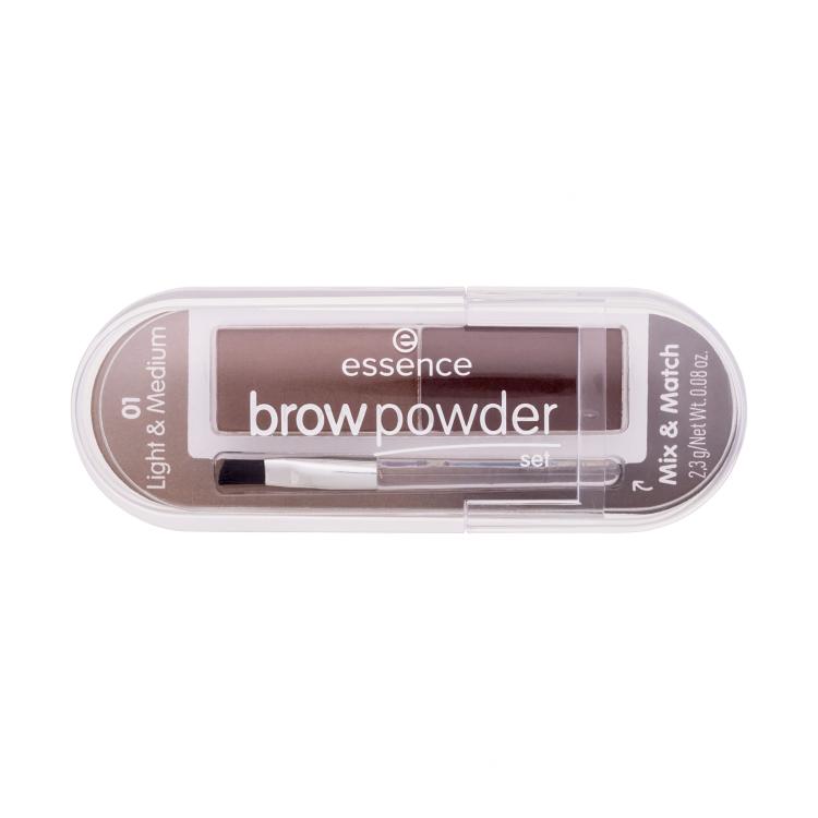 Essence Brow Powder Set Puder za obrve za žene 2,3 g Nijansa 01 Light &amp; Medium