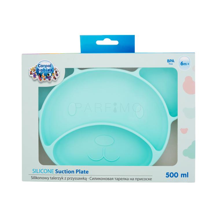 Canpol babies Silicone Suction Plate Turquoise Zdjelica za djecu 500 ml