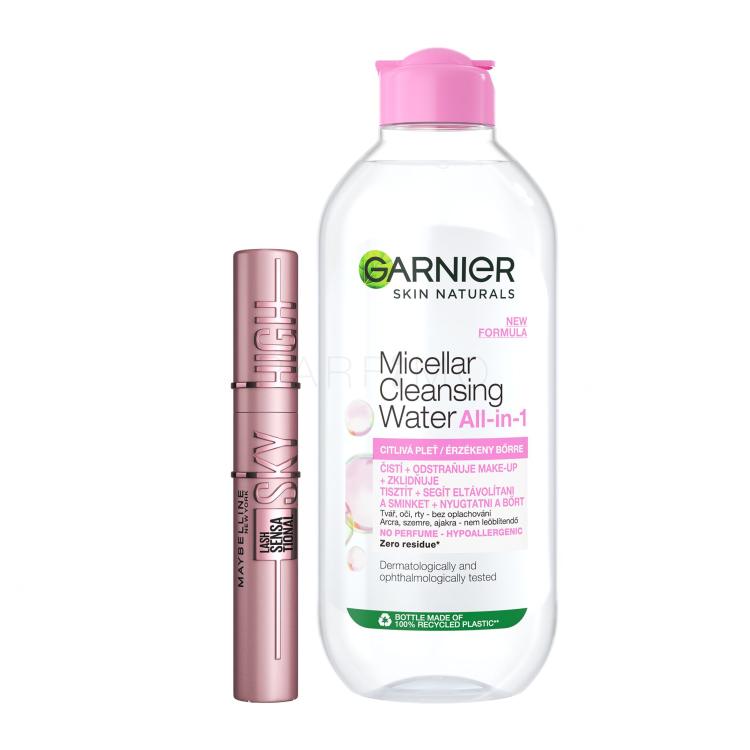 Set Micelarna voda Garnier Skin Naturals Micellar Water All-In-1 Sensitive + Maskara Maybelline Lash Sensational Sky High
