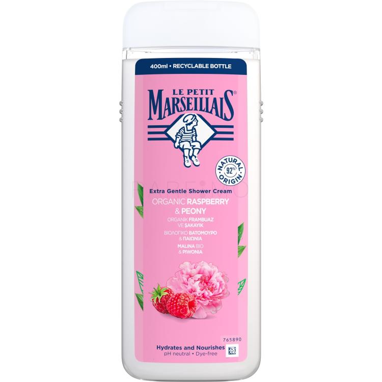 Le Petit Marseillais Extra Gentle Shower Cream Organic Raspberry &amp; Peony Krema za tuširanje 400 ml