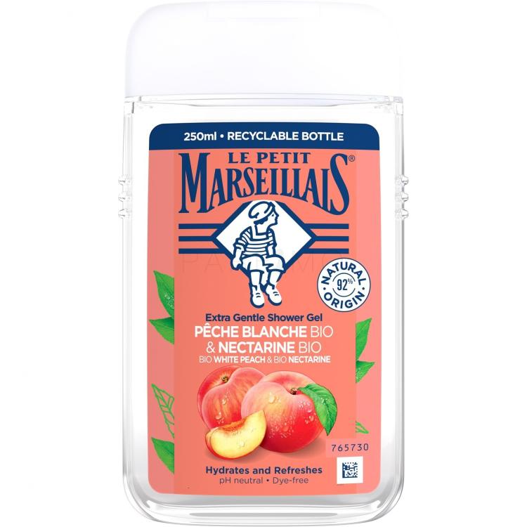 Le Petit Marseillais Extra Gentle Shower Gel Organic White Peach &amp; Organic Nectarine Gel za tuširanje 250 ml