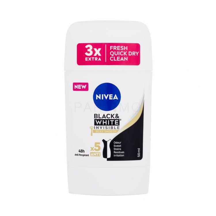 Nivea Black &amp; White Invisible Silky Smooth 48h Antiperspirant za žene 50 ml