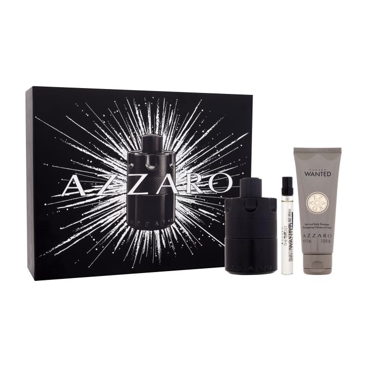 Azzaro The Most Wanted Poklon set parfemska voda 100 ml + parfemska voda 10 ml + šampon za kosu i tijelo Wanted 75 ml