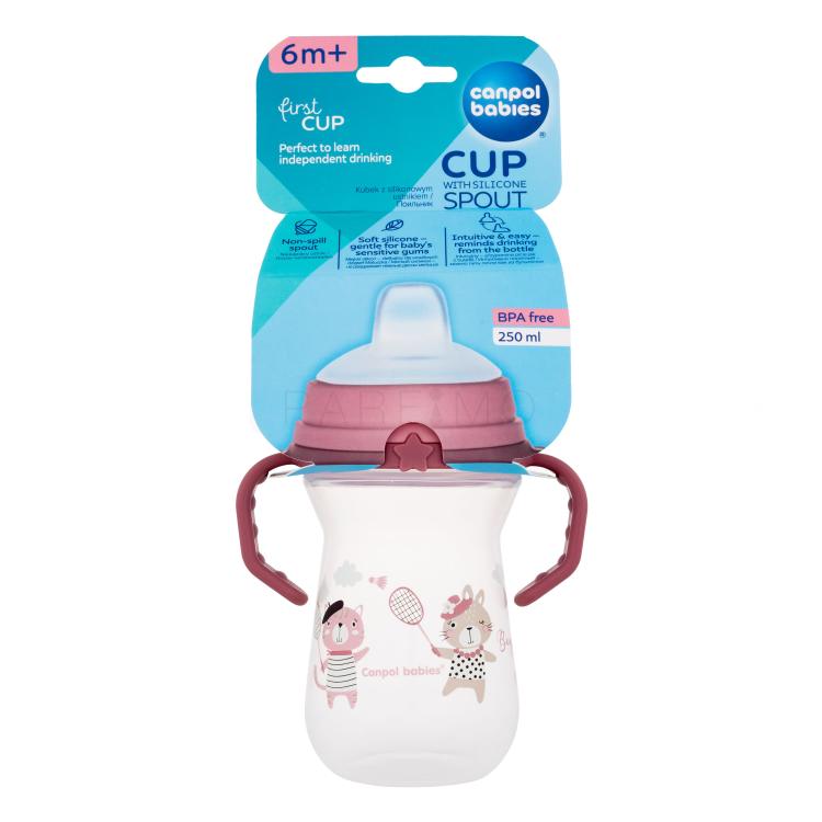 Canpol babies Bonjour Paris First Cup Pink 6m+ Čašica za djecu 250 ml
