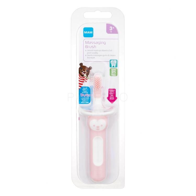 MAM Baby´s Brush Massaging Brush 3m+ Pink Zubna četkica za djecu 1 kom