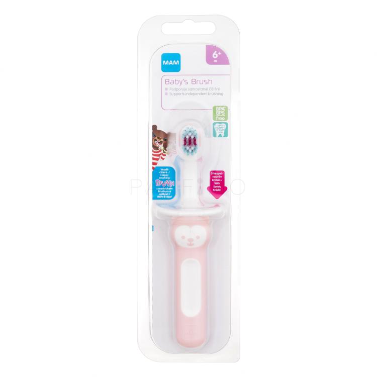 MAM Baby´s Brush 6m+ Pink Zubna četkica za djecu 1 kom