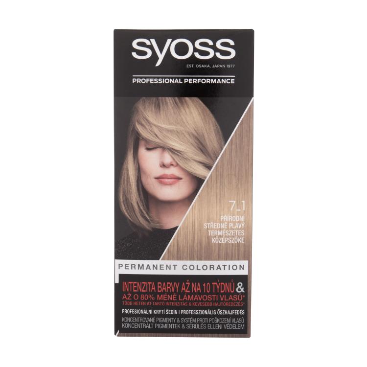 Syoss Permanent Coloration Boja za kosu za žene 50 ml Nijansa 7-1 Medium Blond