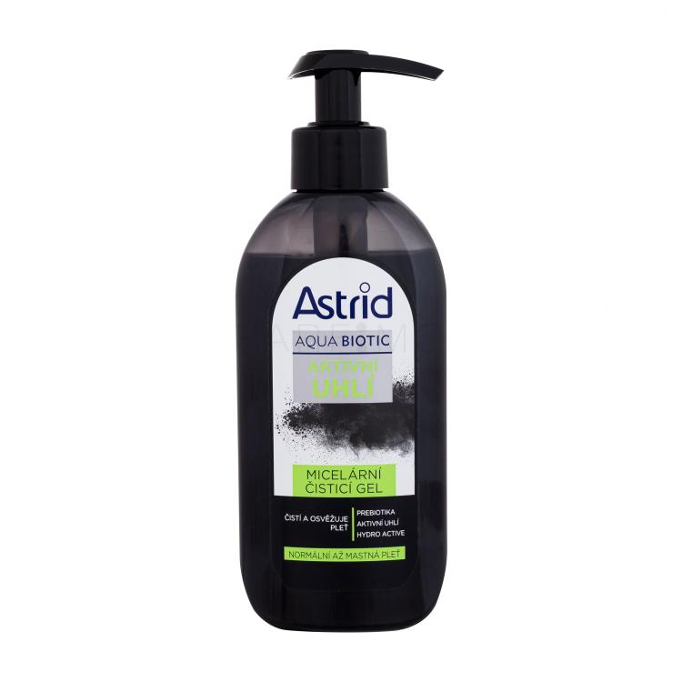 Astrid Aqua Biotic Active Charcoal Micellar Cleansing Gel Gel za čišćenje lica za žene 200 ml