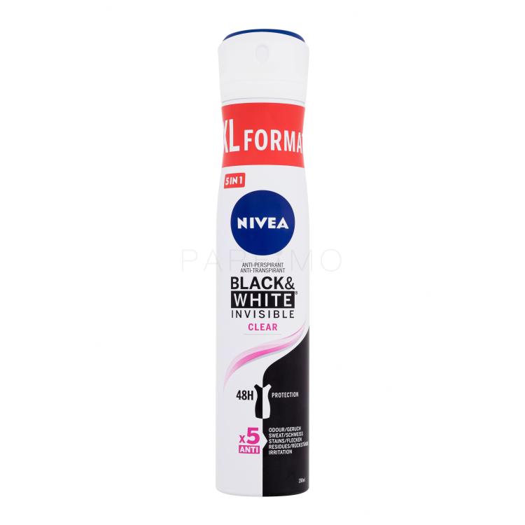 Nivea Black &amp; White Invisible Clear 48h Antiperspirant za žene 200 ml