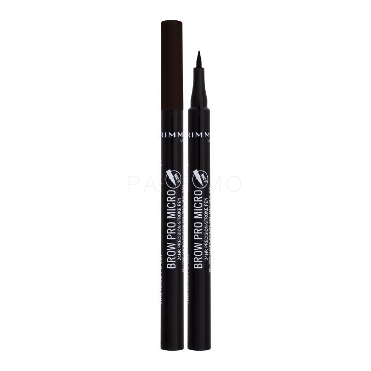Rimmel London Brow Pro Micro 24HR Precision-Stroke Pen Olovka za obrve za žene 1 ml Nijansa 004 Dark Brown
