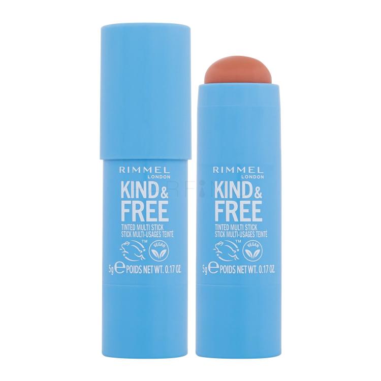 Rimmel London Kind &amp; Free Tinted Multi Stick Rumenilo za žene 5 g Nijansa 002 Peachy Cheeks