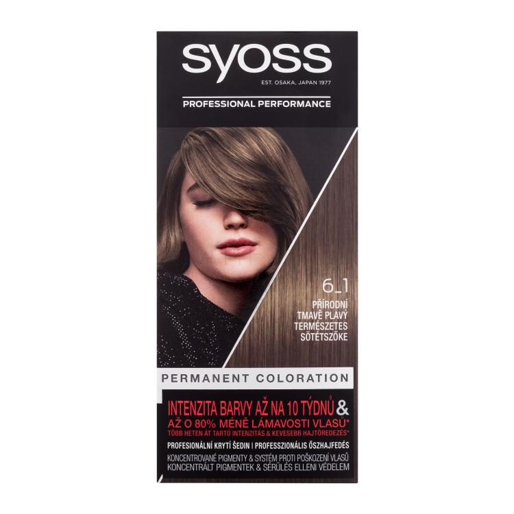 Syoss Permanent Coloration Boja za kosu za žene 50 ml Nijansa 6-1 Natural Dark Blonde