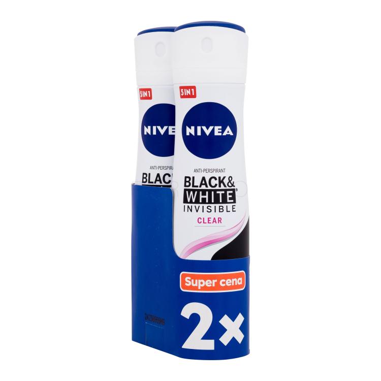 Nivea Black &amp; White Invisible Clear 48h Antiperspirant za žene set