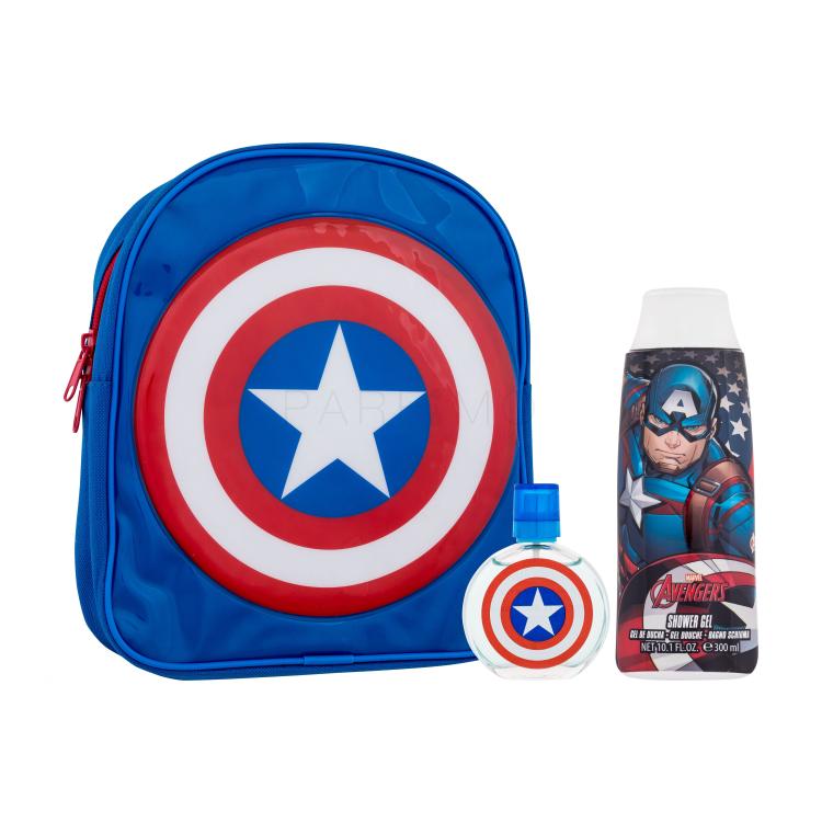 Marvel Captain America Poklon set toaletna voda 50 ml + gel za tuširanje 300 ml + ruksak