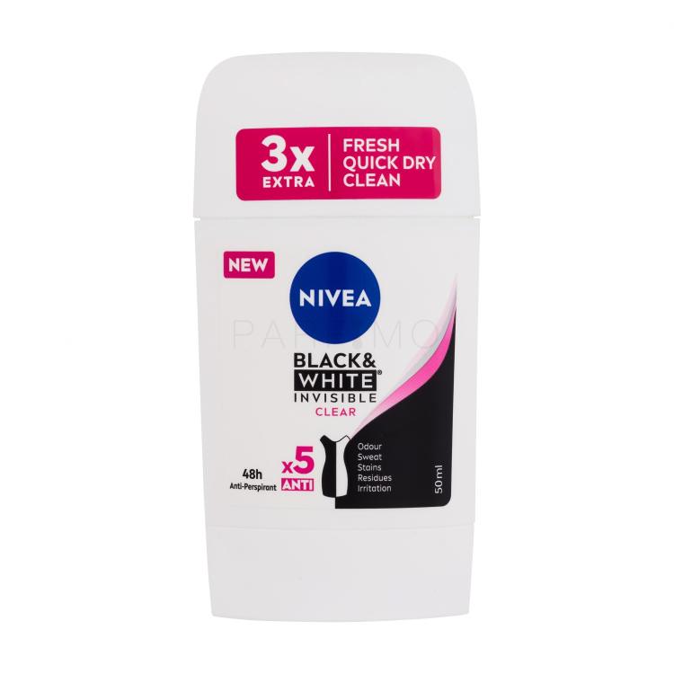 Nivea Black &amp; White Invisible Clear 48h Antiperspirant za žene 50 ml