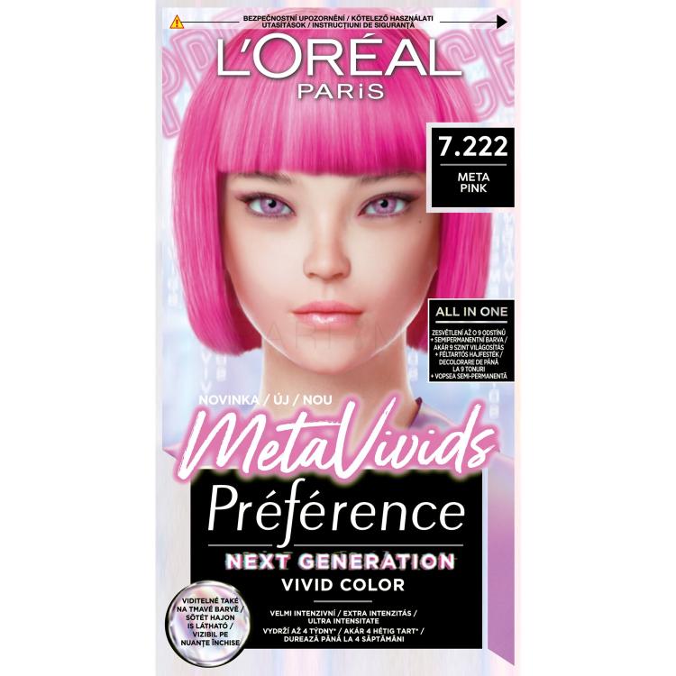 L&#039;Oréal Paris Préférence Meta Vivids Boja za kosu za žene 75 ml Nijansa 7.222 Meta Pink