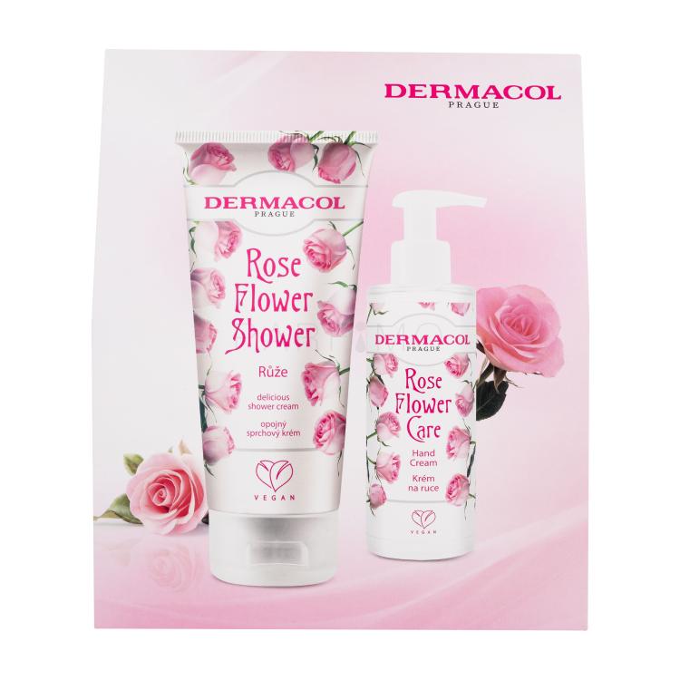 Dermacol Rose Flower Poklon set krema za tuširanje Rose Flower Shower 200 ml + krema za ruke Rose Flower Care 150 ml