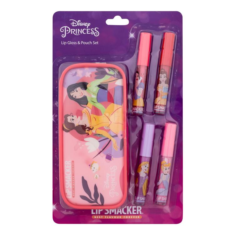 Lip Smacker Disney Princess Lip Gloss &amp; Pouch Set Poklon set sjajilo za usne 4 x 6 ml + kozmetička torbica