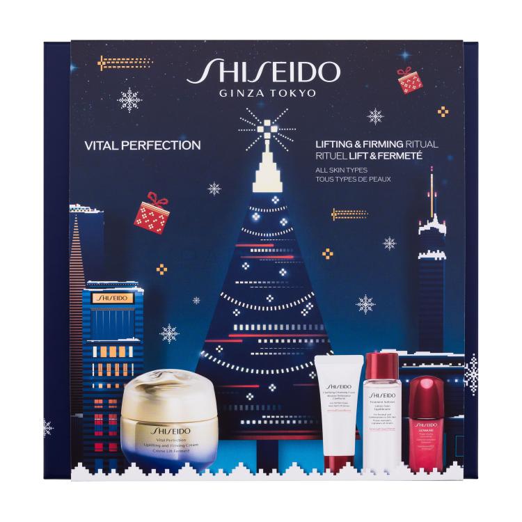 Shiseido Vital Perfection Lifting &amp; Firming Ritual Poklon set dnevna krema za lice Vital Perfection 50 ml + pjena za čišćenje lica Clarifying Cleansing Foam 15 ml + tonik za lice Treatment Lotion 30 ml + serum za lice Ultimune 10 ml