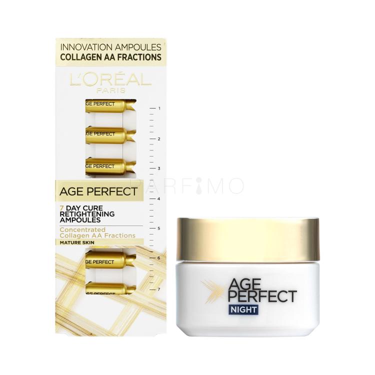 Set Serum za lice L&#039;Oréal Paris Age Perfect 7 Day Cure Retightening Ampoules + Noćna krema za lice L&#039;Oréal Paris Age Perfect