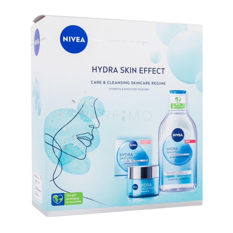 Nivea Hydra Skin Effect Gift Set Poklon set dnevni gel za lice Hydra Skin Effect 50 ml + micelarna voda Hydra Skin Effect 400 ml oštećena kutija