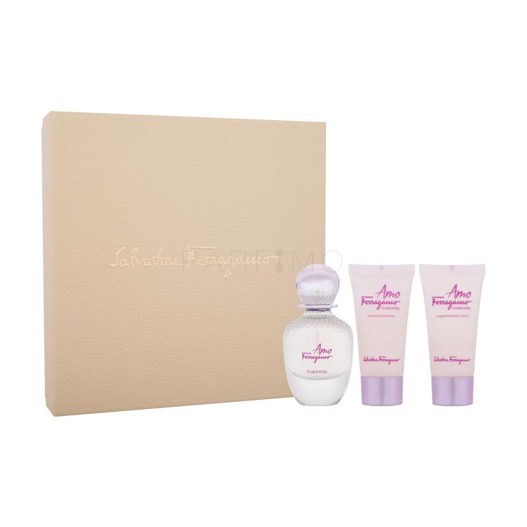 Ferragamo Amo Ferragamo Flowerful Poklon set toaletna voda 50 ml + losion za tijelo 50 ml + gel za tuširanje 50 ml oštećena kutija
