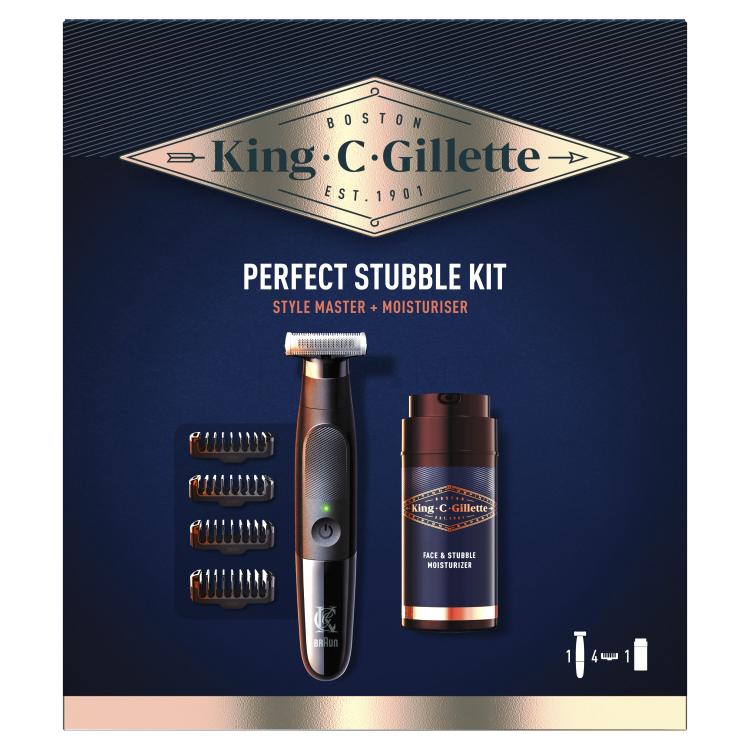 Gillette King C. Style Master Kit Poklon set trimer za bradu Style Master 1 kom + zamjenjiva glava 3 kom + hidratantna krema King C Gillette 100 ml