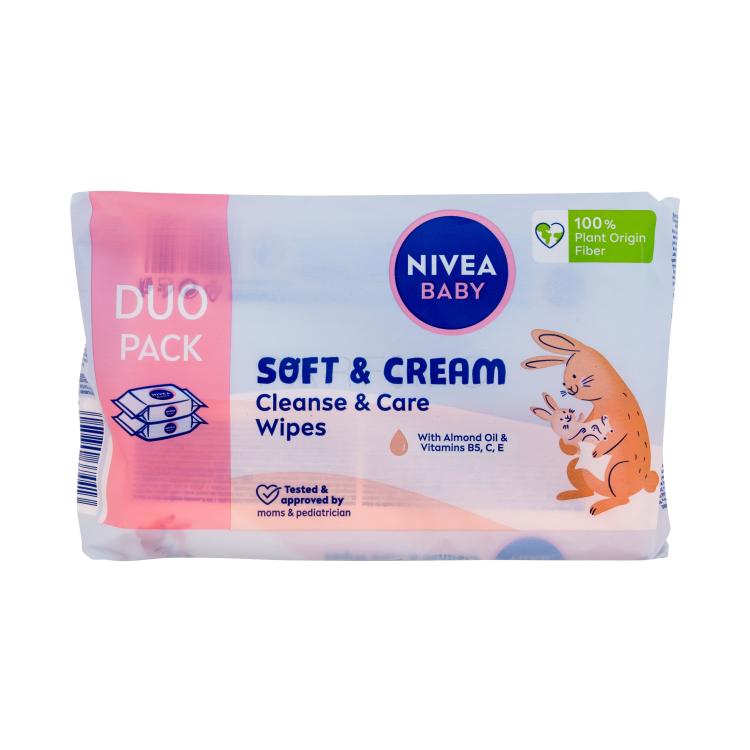 Nivea Baby Soft &amp; Cream Cleanse &amp; Care Wipes Maramice za djecu 2x57 kom