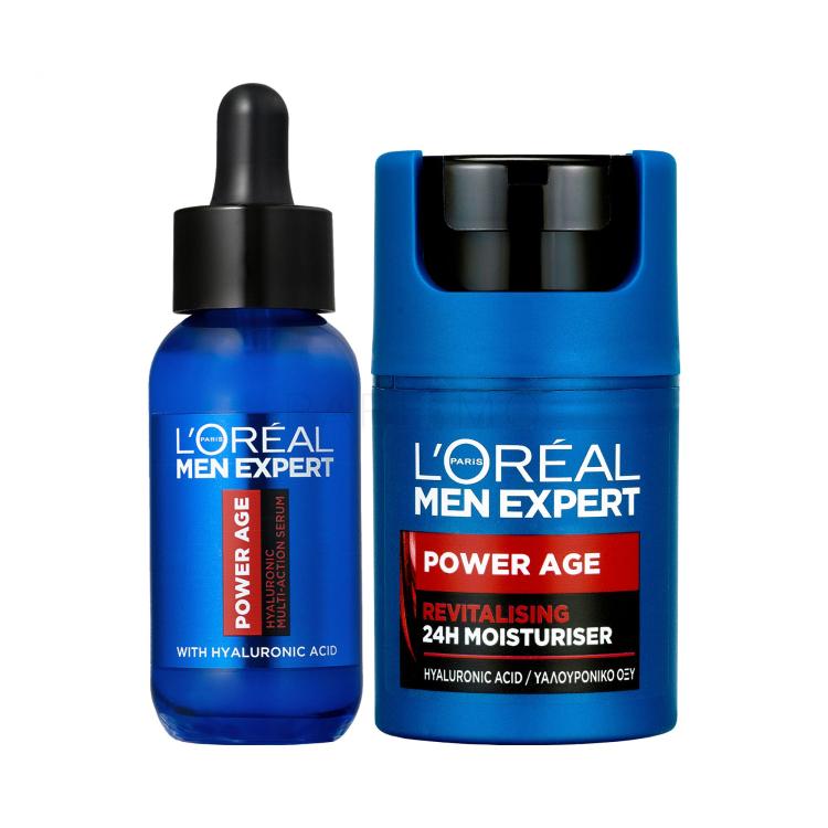 Set Serum za lice L&#039;Oréal Paris Men Expert Power Age Hyaluronic Multi-Action Serum + Dnevna krema za lice L&#039;Oréal Paris Men Expert Power Age 24H Moisturiser