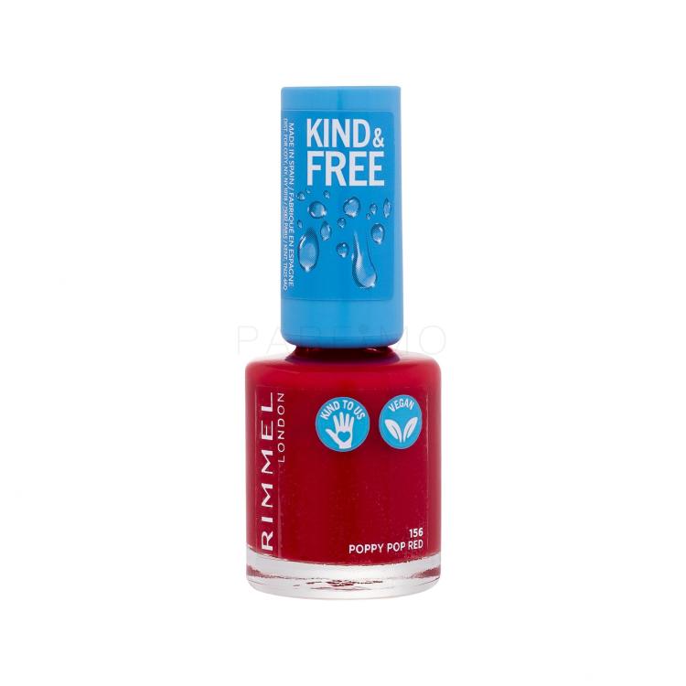 Rimmel London Kind &amp; Free Lak za nokte za žene 8 ml Nijansa 156 Poppy Pop Red