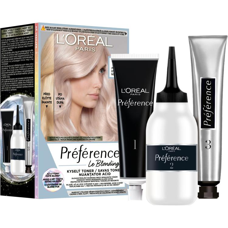 L&#039;Oréal Paris Préférence Le Blonding Toner Boja za kosu za žene 60 ml Nijansa Platinum Pearl