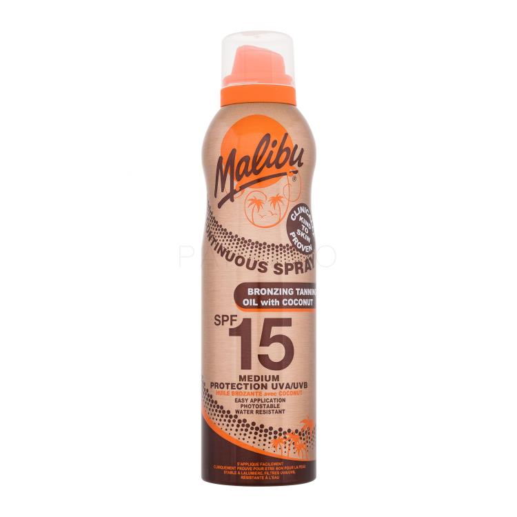 Malibu Continuous Spray Bronzing Oil Coconut SPF15 Proizvod za zaštitu od sunca za tijelo 175 ml
