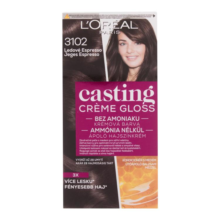 L&#039;Oréal Paris Casting Creme Gloss Boja za kosu za žene 48 ml Nijansa 3102 Iced Espresso oštećena kutija