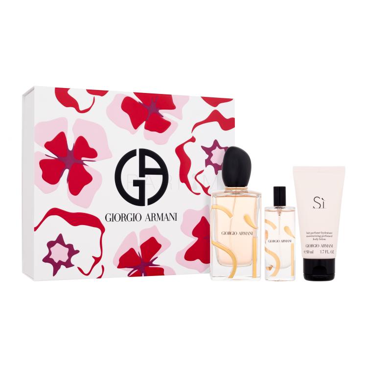 Giorgio Armani Sì Poklon set parfemska voda 100 ml + losion za tijelo 50 ml + parfemska voda 15 ml