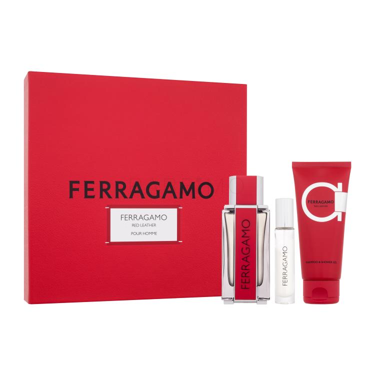 Ferragamo Ferragamo Red Leather Poklon set parfemska voda 100 ml + šampon i gel za tuširanje 100 ml + parfemska voda 10 ml