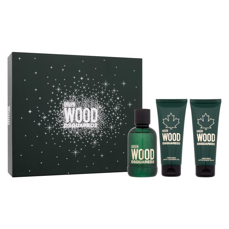 Dsquared2 Green Wood Poklon set toaletna voda 100 ml + gel za tuširanje 100 ml + balzam poslije brijanja 100 ml
