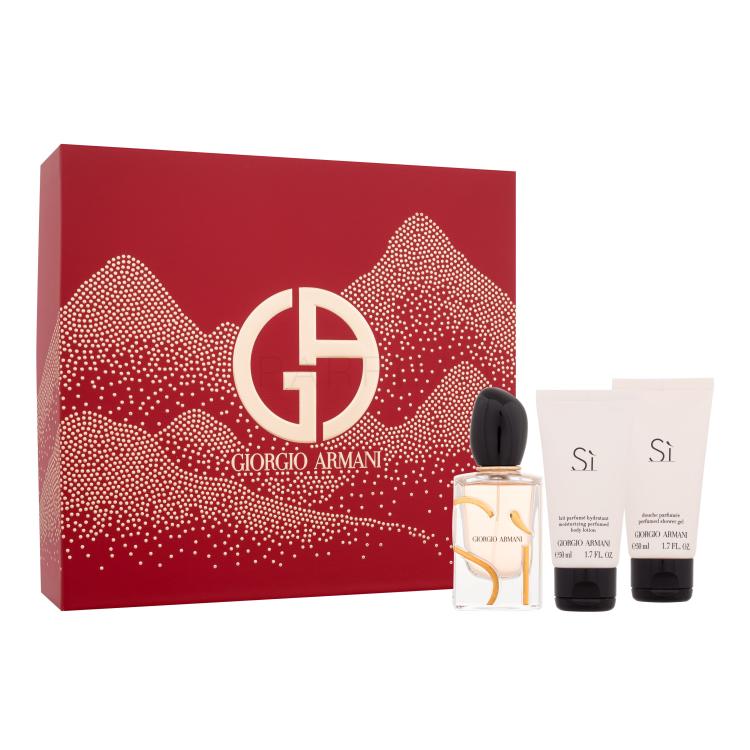 Giorgio Armani Sì Poklon set parfemska voda 50 ml + losion za tijelo 50 ml + gel za tuširanje 50 ml