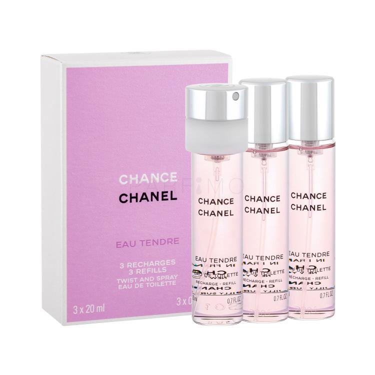 Chanel Chance Eau Tendre 3x 20 ml Toaletna voda za žene punilo 20 ml
