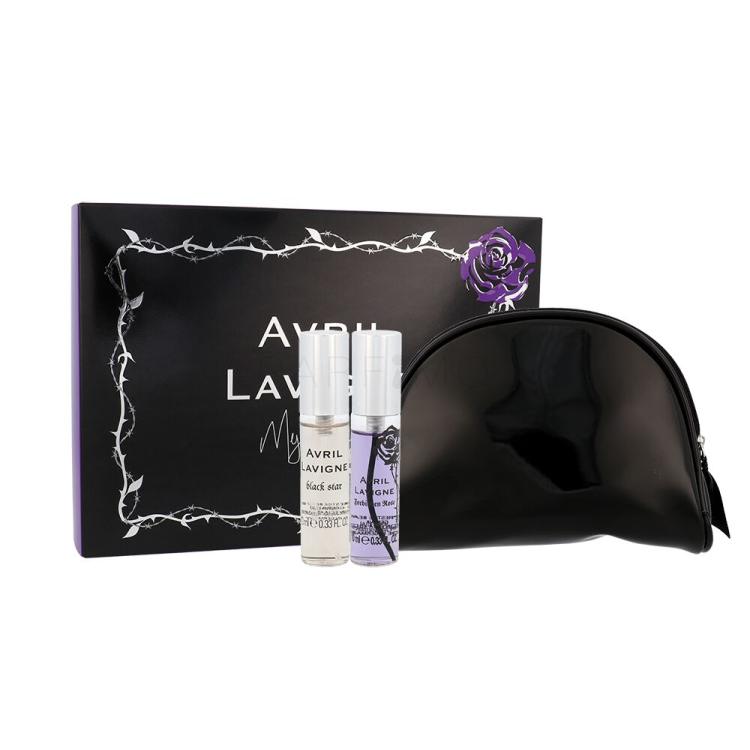 Avril Lavigne Mini Set Poklon set parfemska voda Black Star 10 ml + parfemska voda Forbidden Rose 10 ml + kozmetička torbica