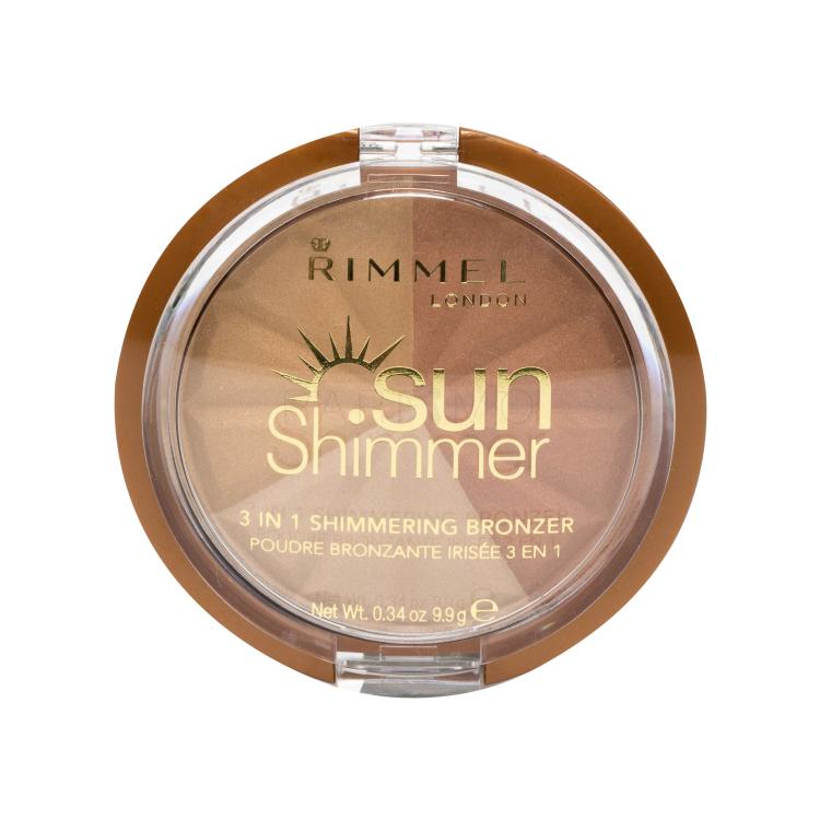 Rimmel London Sun Shimmer 3in1 Bronzer za žene 9,9 g Nijansa 001 Gold Princess