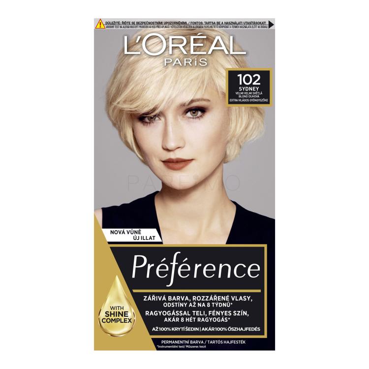 L&#039;Oréal Paris Préférence Féria Boja za kosu za žene 60 ml Nijansa 102 Iridescent Pearl Blonde