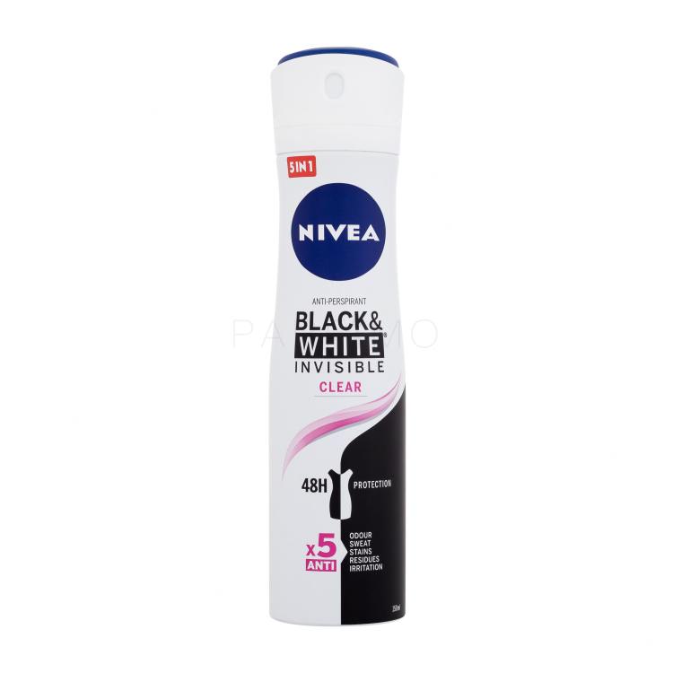 Nivea Black &amp; White Invisible Clear 48h Antiperspirant za žene 150 ml