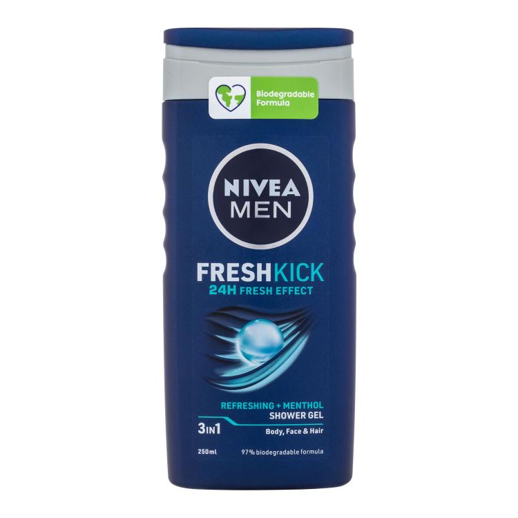 Nivea Men Fresh Kick Shower Gel 3in1 Gel za tuširanje za muškarce 250 ml