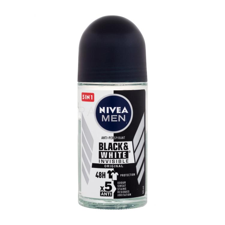 Nivea Men Invisible For Black &amp; White Original Deo Roll-On Antiperspirant za muškarce 50 ml