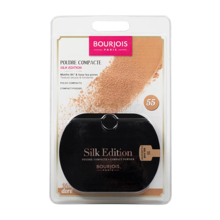 BOURJOIS Paris Silk Edition Compact Powder Puder u prahu za žene 9 g Nijansa 55 Golden Honey