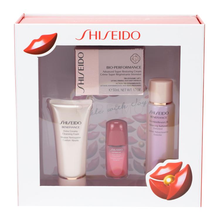 Shiseido Bio-Performance Advanced Super Restoring Poklon set dnevna krema za lice BIO-PERFORMANCE Restoring 50 ml + pjena za čišćenje BENEFIANCE Cleansing Foam 50 ml + losion za lice BENEFIANCE Softener Enriched 75 ml + serum za lice ULTIMUNE Power Inf.Concentrate 10 ml