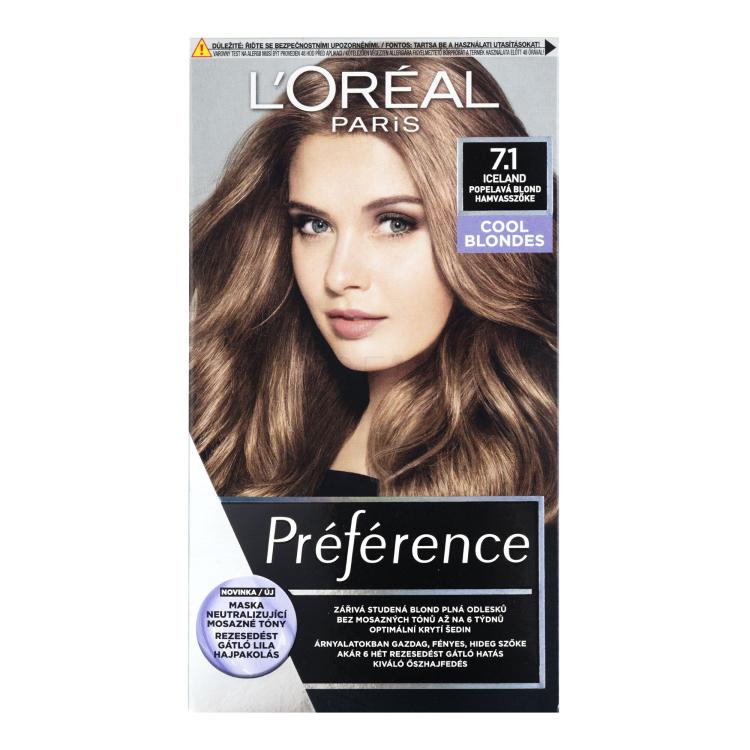 L&#039;Oréal Paris Préférence Récital Boja za kosu za žene 60 ml Nijansa 7.1 Island