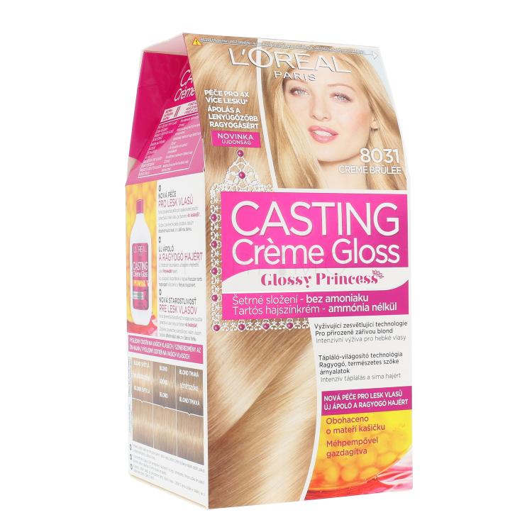L&#039;Oréal Paris Casting Creme Gloss Glossy Princess Boja za kosu za žene 48 ml Nijansa 8031 Creme Brulée