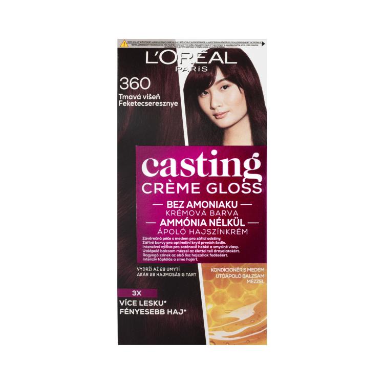 L&#039;Oréal Paris Casting Creme Gloss Boja za kosu za žene 48 ml Nijansa 360 Black Cherry