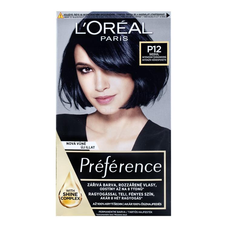 L&#039;Oréal Paris Préférence Féria Boja za kosu za žene 60 ml Nijansa P12 Blue Black Pearl